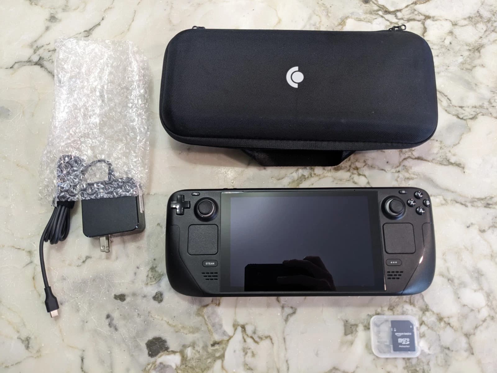 Valve Steam Deck LCD - 512GB - OEM Case - MicroSD 256GB -MicroSD to SD Converter - Image 1